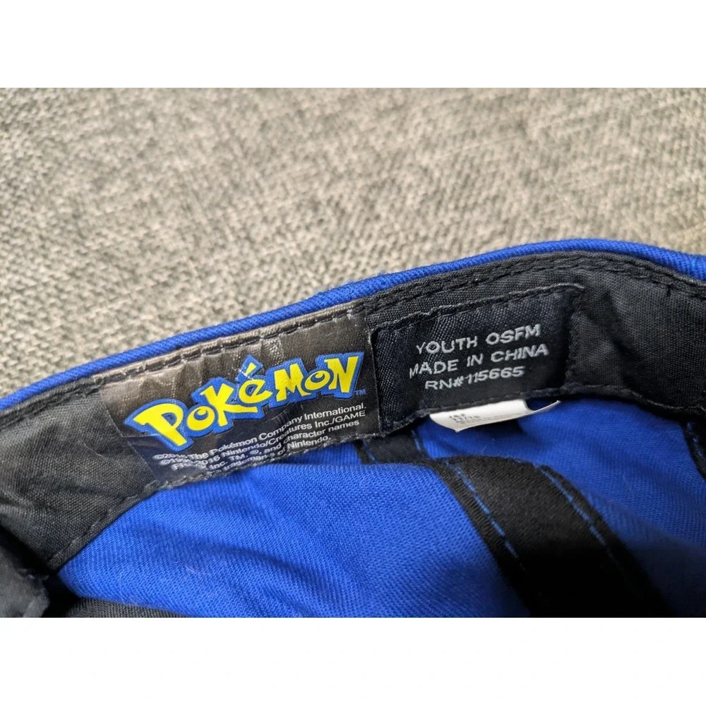 Vintage Pokemon‎ Hat youth Pikachu blue snapback adjustable Game Cap Nintendo